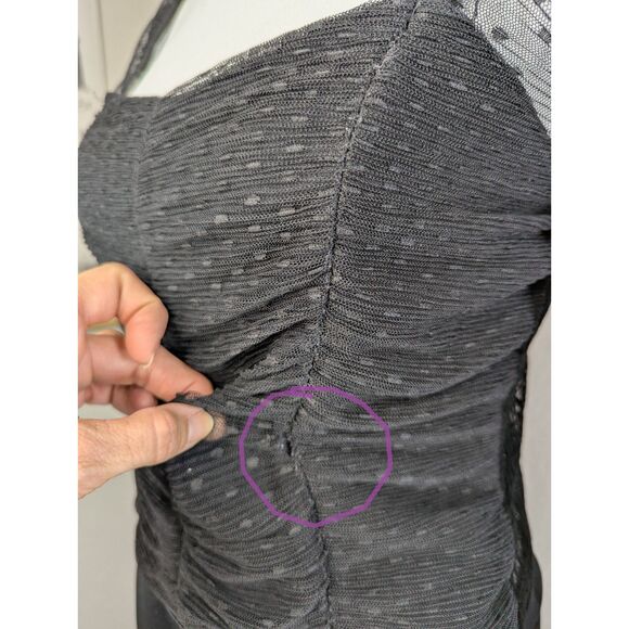 Whimsigoth Bodysuit Black Long Sleeve Sz M Witchy Fairy Grunge - Picture 8 of 12